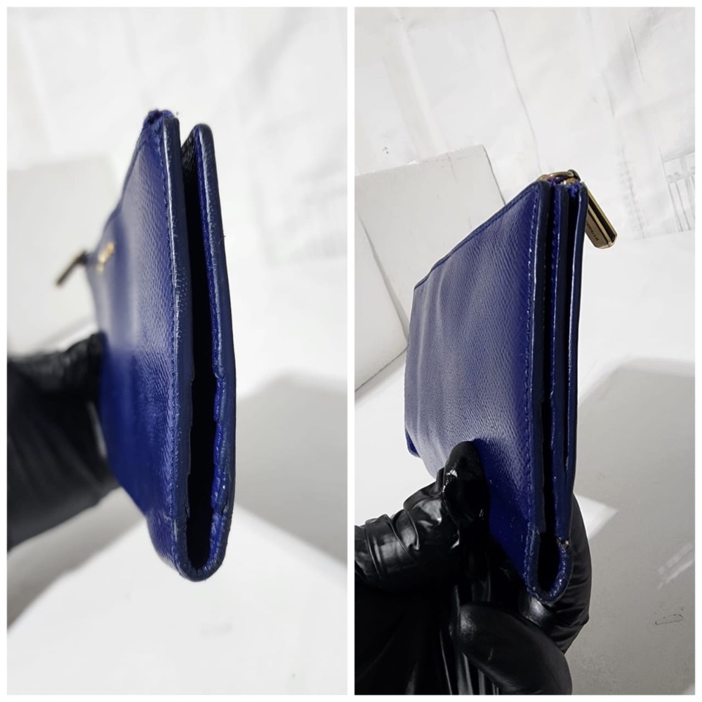 Authentic BURBERRY Patent Constantine Continental Wallet Blue - Picture 9 of 14